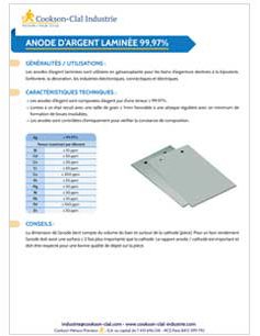 Anode-d'argent-laminée-99,97%